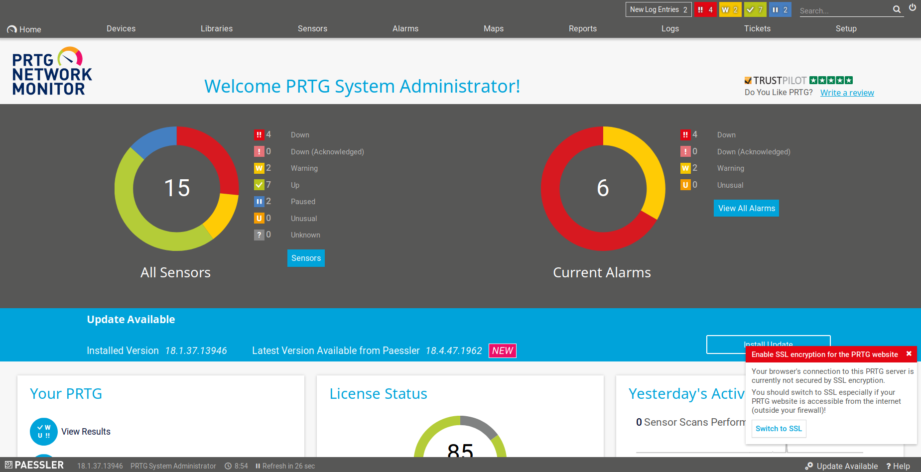 netmon prtg paneli